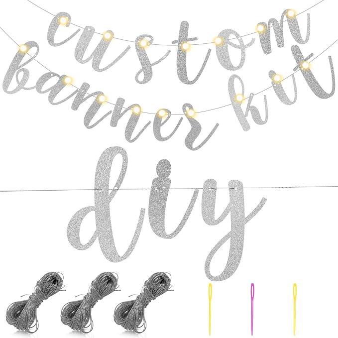 TaoBary 167 Pcs DIY Banner Kit Happy Birthday Glitter Banner Customizable - Image 3