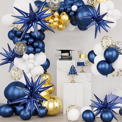 8 Pcs Navy Blue Star Balloons, 27/22 inch Explosion Foil Balloons - Image 4