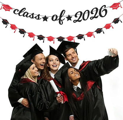 Black Red Graduation Party-Decorations Garland - Image 7