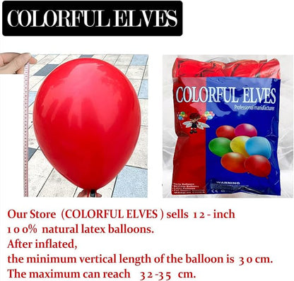 Red 12 Inch 100 Pcs Latex Balloons Helium Thicken Balloons - Image 2