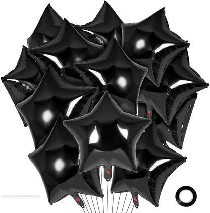 20 Pcs Star Balloons, 18 Inch Black Star Foil Balloons, Stars Shaped Balloon by YOTHORN