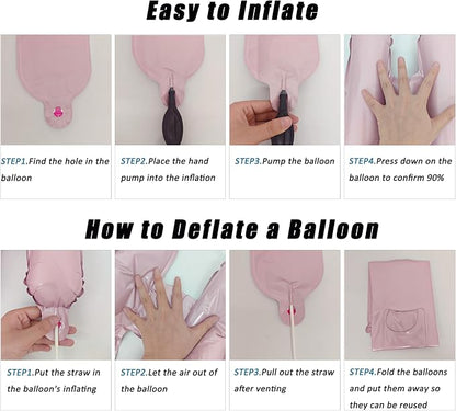 16 Inch Pink Happy Birthday Balloon Banner | Self Inflating Foil Happy Birthday - Image 3
