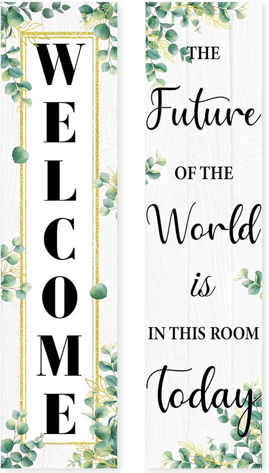 Eucalyptus Classroom Welcome Poster Decorations, Welcome Sign by Sideim