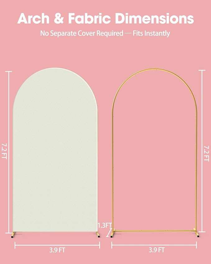 Pureegg Arch Backdrop Stand and Cover Set, 7.2 ft, Celebrations, Easy Assembly - Image 2