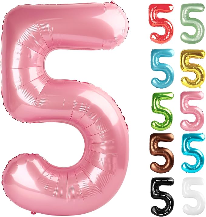 Pearl Pink Number 5 Balloon 40 Inch by IWERP