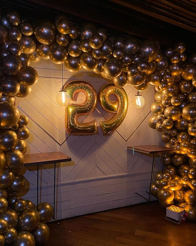 KBZVNAF Gold Metallic Chrome Latex Balloons 50 Pack 12 inch | Round Helium - Image 6