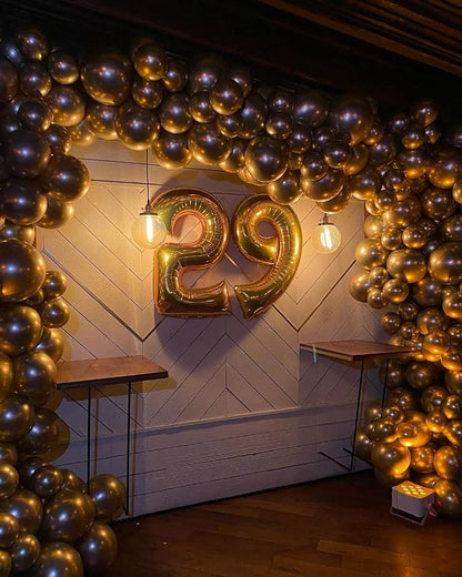 KBZVNAF Gold Metallic Chrome Latex Balloons 50 Pack 12 inch | Round Helium - Image 6