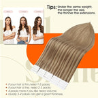 Full Shine Human Hair Tape in Extensions Color 10 Golden Brown Ombre 16 Golden Blonde Highlight 16 Blonde Seamless Invisible Tape in Hair Extensions Soft Skin Weft 16Inch 50Gram 20Pcs