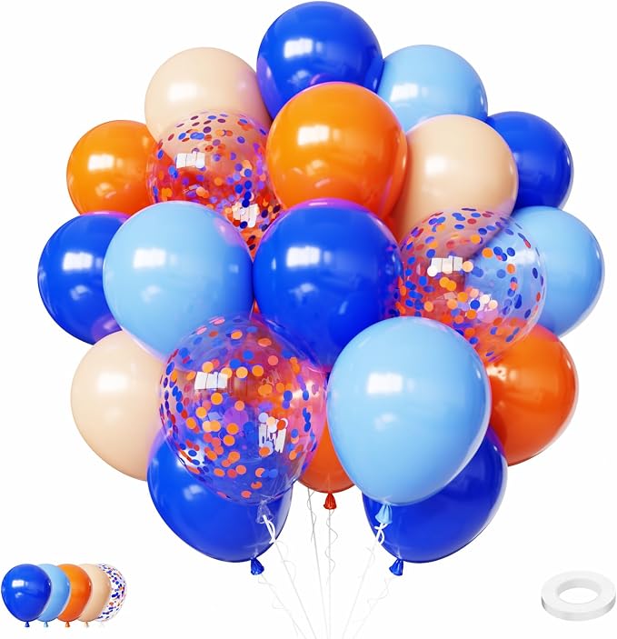 Blue and Orange Balloons by Mobacurty