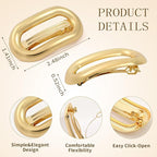 2 PCS Metal Hair Clips for Women, Vintage Gold French Barrette Clip, Stylish Durable & Elegant Metal Hair Clips, Silver Hair Barrettes for Thin Thick Hair, Retro Hair Accessories Christmas Gift