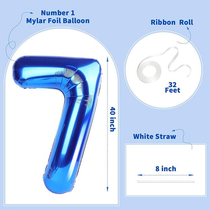 Number Balloons Navy Blue Balloons - Image 2