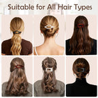 6 Pack Flat Hair Clips for Women Girls, French Flat Claw Clips for Think Hair Thin Hair with Strong Hold, Non-Slip, Matte Classic Barrettes for All Hair Styling