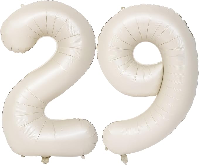 40 In Cream white Number Balloons Helium Foil Mylar Balloon Digital 29 | by Exquisitehighqualitypartydecorationstomeetyoureveryneed%EF%BC%81