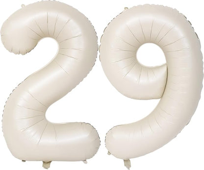 40 In Cream white Number Balloons Helium Foil Mylar Balloon Digital 29 | by Exquisitehighqualitypartydecorationstomeetyoureveryneed%EF%BC%81