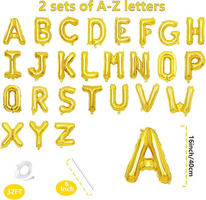 52 Pcs 2 Sets of 16 Inch “A-Z” Letter Balloons Set – Complete Alphabet Mylar - Image 2