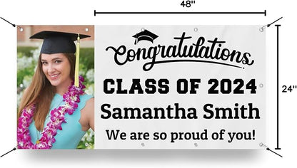 Personalized Graduation Photo Vinyl Banner Sign - Image 2