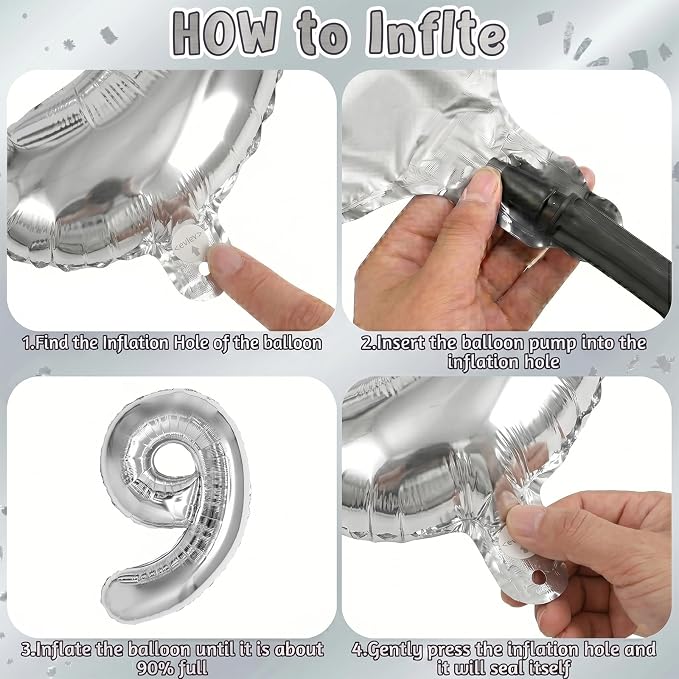 Silver Number 19 Balloon 40 Inch, Sleek Foil - Image 5
