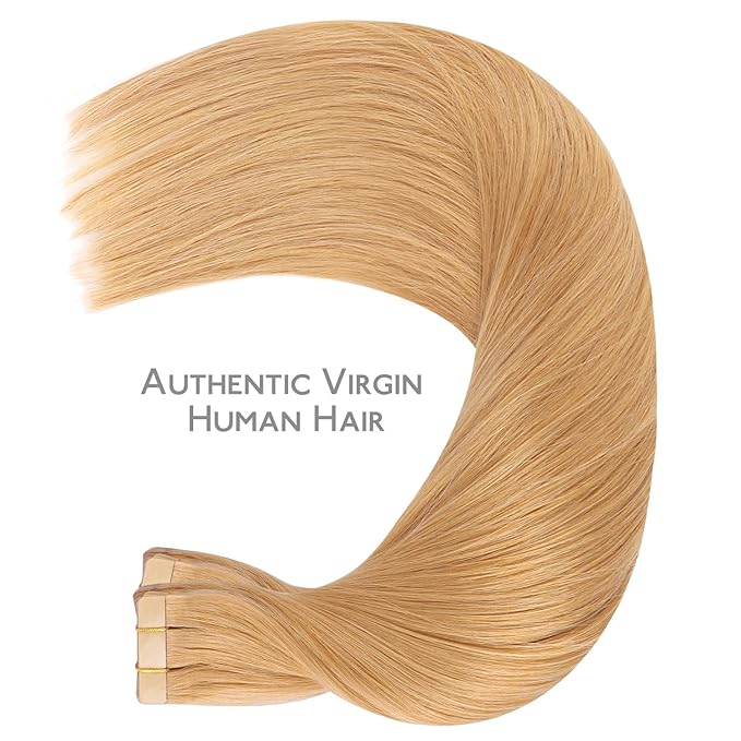 WENNALIFE Tape in Hair Extensions Human Hair, 40pcs 100g 22inch Strawberry Blonde Hair Extensions Real Human Hair Straight