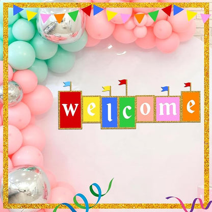 Gueevin 3.3 ft Back to School Welcome Banner Classroom Castle Welcome Sign - Image 4