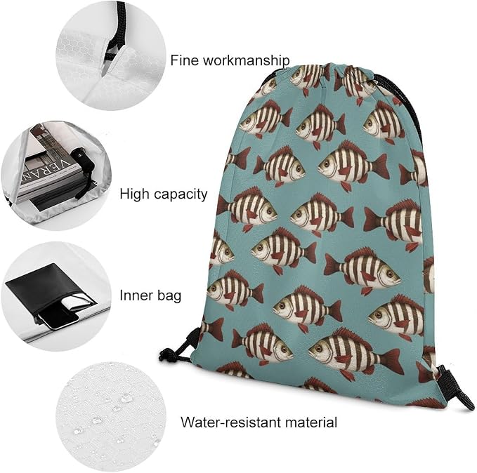 Gym Drawstring Bag Sports Sackpack Waterproof String Backpack - Image 4