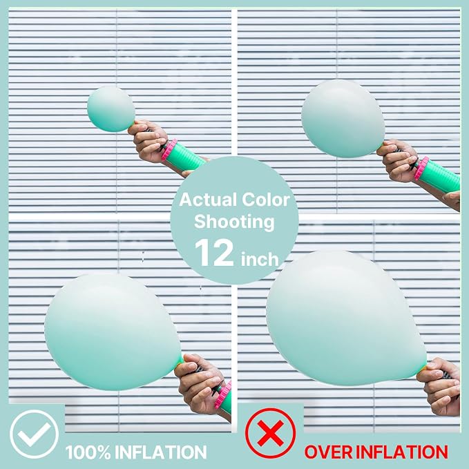 PartyWoo Teal Balloons 50pcs Pastel Teal Turquoise Color 5 Inch | Balloons - Image 4
