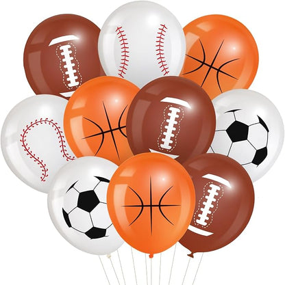 Censen 45 Pieces Sports Balloons 12 Inch Sports Latex Balloons Include Football by Censen