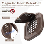 Dryer Vent Cover Outside 4 inch, Magnetic Door Design, Durable Airflow Vent with Lint Trap Screen, Thickened Material, 7 inch x 7 inch Size, Brown