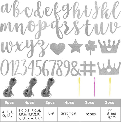 TaoBary 167 Pcs DIY Banner Kit Happy Birthday Glitter Banner Customizable - Image 2