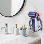 Hair Dryer Holder Wall Mounted, Hairdryer Holder for Bathroom, Blow Dryer Holder, Hair Tool Organizer for Hair Dryer Hanger Storage, Adhesive Blow Dryer Organizer (Silver)