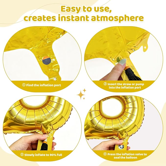 Gold HOME Balloons, 40 Inch HOME Letter Balloons Gold Home Balloon Banner - Image 3