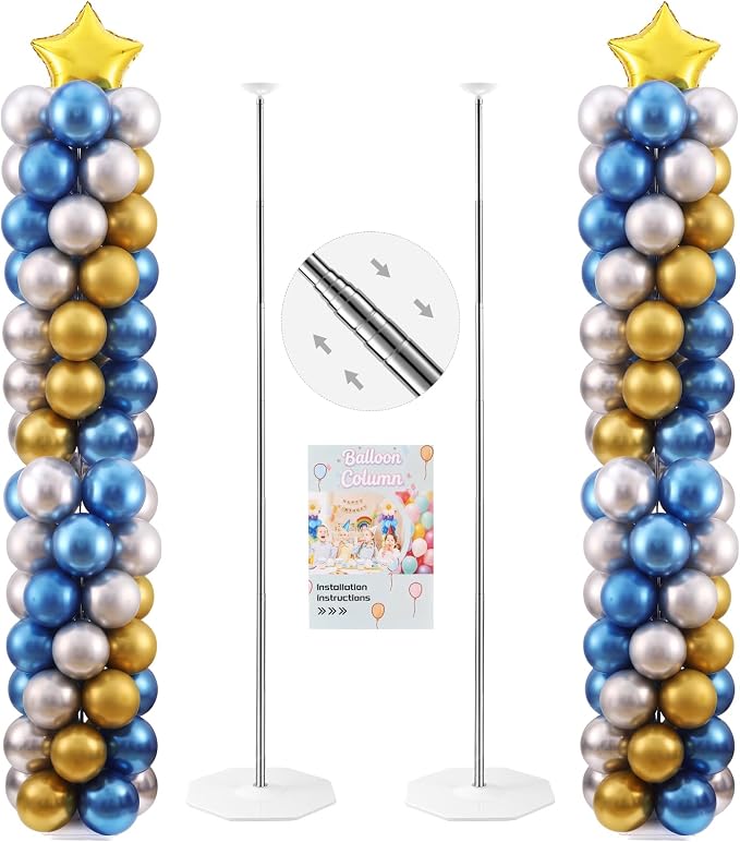 Balloon Column Stand Kit Set of 2, 7 FT Adjustable Ballon Arch Stands by Unknown