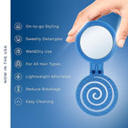 Mini Detangler Travel Hair Brush with Mirror, Makaron Hair Brushes for Women, Men and Kids, Unique 3D Flexible Design for All Hair Types, Styling Accessory, Travel Essentials for Women (DARK BLUE)
