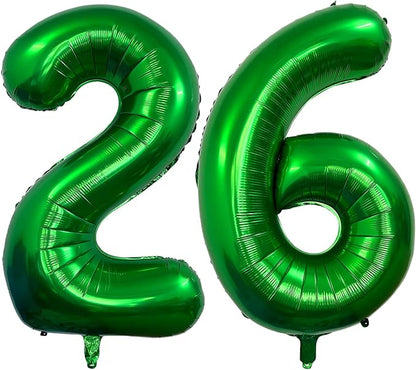 Number 26 Dark Green Balloons 40 Inch Giant Green 26 or 62 Numer Foil Helium by LHOAVWE