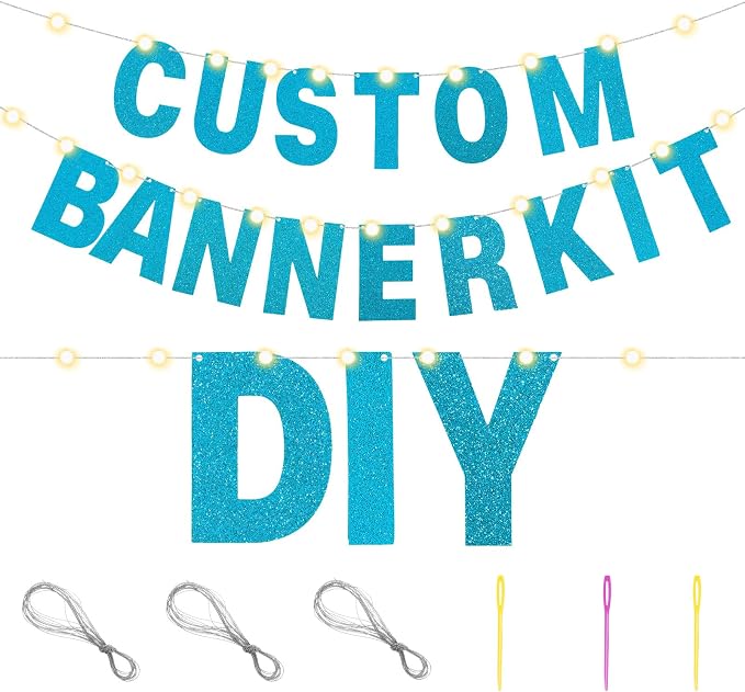 TaoBary 112 Pcs DIY Letter Kit Glitter Customizable Banner Letters Include 107 - Image 3