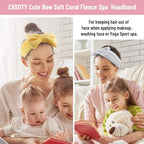 Casoty 6 Pieces Bow Hair Band Spa Headband for Washing Face Terry Cloth Makeup Headband for Face Washing Shower Skin Care Yoga Spa Party Supplies for Women Girls