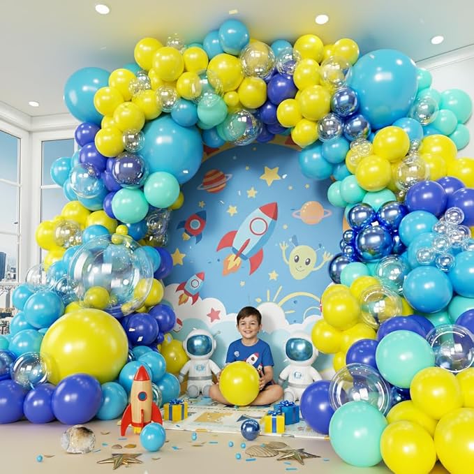 160pcs Cartoon Sponge Balloons Garland Arch Kit, Birthday Decorations Yellow - Image 6