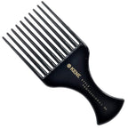 Kent SPC86 Black Salon-Style Professional Pick and Barber Comb - Afro Parting Comb for the Care of Curly and Thick Hair - Sleek style comb,Anti-Fatigue with a Rubberized Professional Finish
