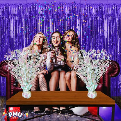 PMU 6 Pack Bursting Star Metallic Foil Spray Centerpiece- Opal Iridescent - Image 3