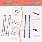 Teenitor 300pcs Bobby Pins Hair Pins, 100 Hair Pins 100 Bobby Pins Brown Hair Black for Women 100 Hair Bands 2inch 2.36inch 2.75inch Brown Black