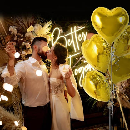 TONIFUL 30 Pcs Gold Heart Balloons 18 Inch Heart Shape Foil Mylar Balloons | - Image 6