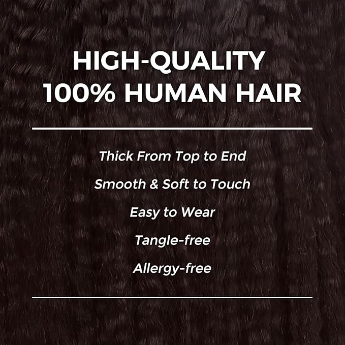 Lashey Seamless Clip in Hair Extensions Human Hair 130g 9pcs #2 Dark Brown 16 Inch Kinky Straight Clip in Hair Extensions Real Human Hair with Flat PU Invisi Edge Full Pack