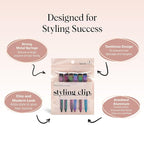 Kitsch Professional Alligator Clips for Hair Styling – 3.5" Aluminum Hair Sectioning Clips for Salon & Makeup Application | Lightweight for Stylists | Ideal Gifts for Women – Iridescent, 6 Pcs