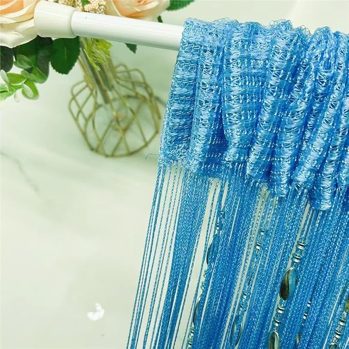 ave split 100cmX200cm Decorative Door String Curtain Beads Wall Panel Fringe - Image 2