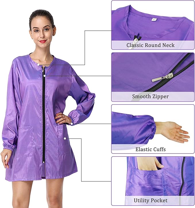 Polyester Fabric Salon Smock Professional Stylist Jacket Waterproof Haircut Cape Barber Apron