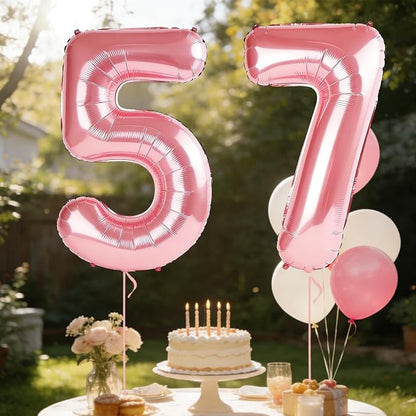 40 Inch Number 57 Balloons for 57th Birthday Party Decorations, 0-100 Jewelry - Image 3