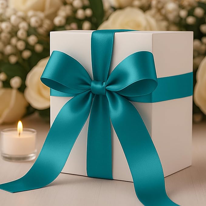 1 1/2In 30Yards Teal Ribbon for Gift Wrapping Birthday Graduate Christmas | - Image 6