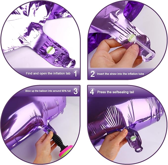 Purple Number 1 Balloon 40 inch, Balloon numbers party supplies, deco photo - Image 3