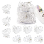 9 pcs 4cm Clear Octopus Claw Clips Medium Small Strong Grip Plastic Hair Clips for Women and Girls White Thin to Thick Hair, Holder Small Pony or Half Bun.