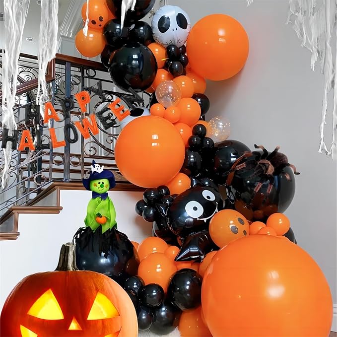 130pcs 18 12 10 5 Inch Black and Orange Balloons Garland Arch Kit | Different - Image 7