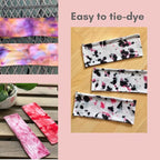 6 Pcs White Headbands for Women Hair Cotton Headband for Tie Dye Party Supplies, Non-slip Stretchy Elastic Head Wrap Holder Hair Accessories